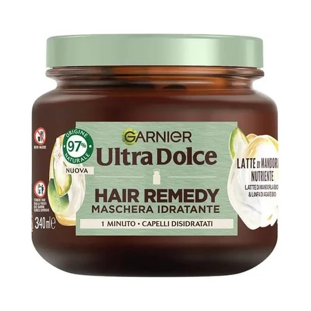Garnier Ultra Doux Hair Remedy – mască hidratantă cu lapte de migdale, 340 ml