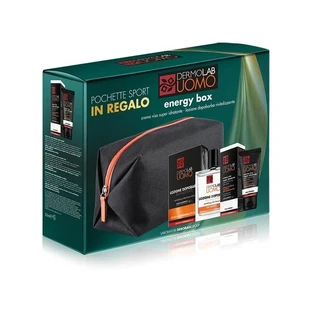 Deborah Uomo - Energy Box met 50 ml verkwikkende, vermoeidheidsbestrijdende gelcrème + 100 ml revitaliserende aftershave-lotion + toilettas