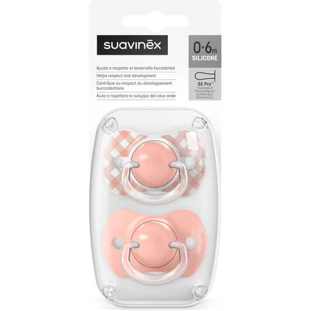 Suavinex Wild & Free - 2 Silicone Sx Pro Pacifiers, 0-6 Months, Pink