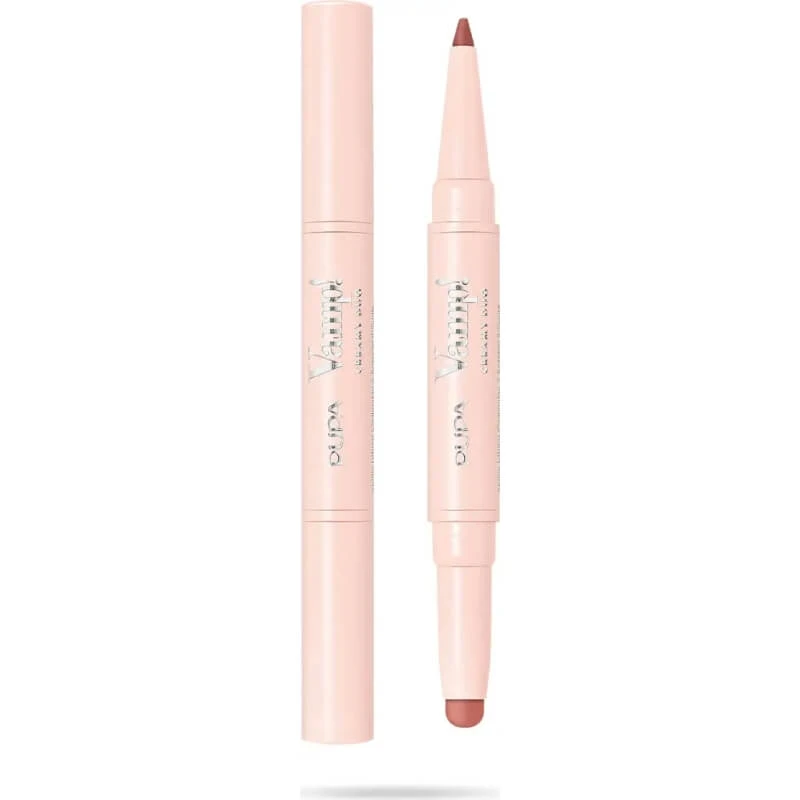 Pupa Vamp! Creamy Duo - Contour-lippotlood &amp; glanzende lippenstift nr. 007 Peach Nude