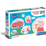 Clementoni Supercolor Mijn eerste Peppa Pig-puzzel – 4 puzzelstukjes in verschillende vormen, vanaf 2 jaar