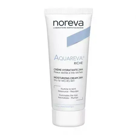 Noreva Aquareva Crema Hidratante Textura Rica 24H, 40 ml