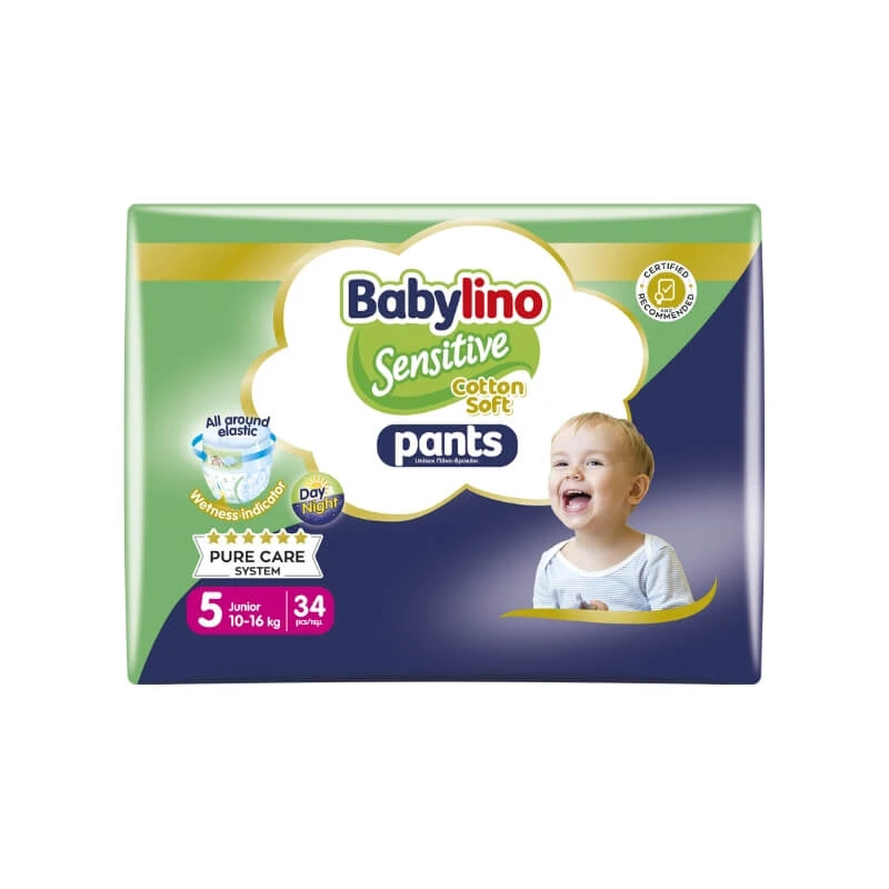 Babylino Pants Sensitive - 34 stuks junior-slipjes in maat 5 (10–16 kg)