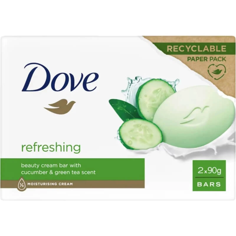 Dove Beauty Cream Bar Refreshing - 2 stukken, elk 90 g