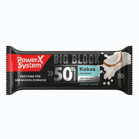 Barretta proteica al cocco Big Block, 100g, Power system