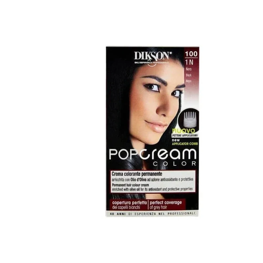 Dikson Pop Cream Color - Permanente haarkleuring nr. 100 Zwart