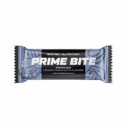 Barre protéinée Prime Bite, Panna Cotta à la noix de coco, 50 g, Scitec Nutrition