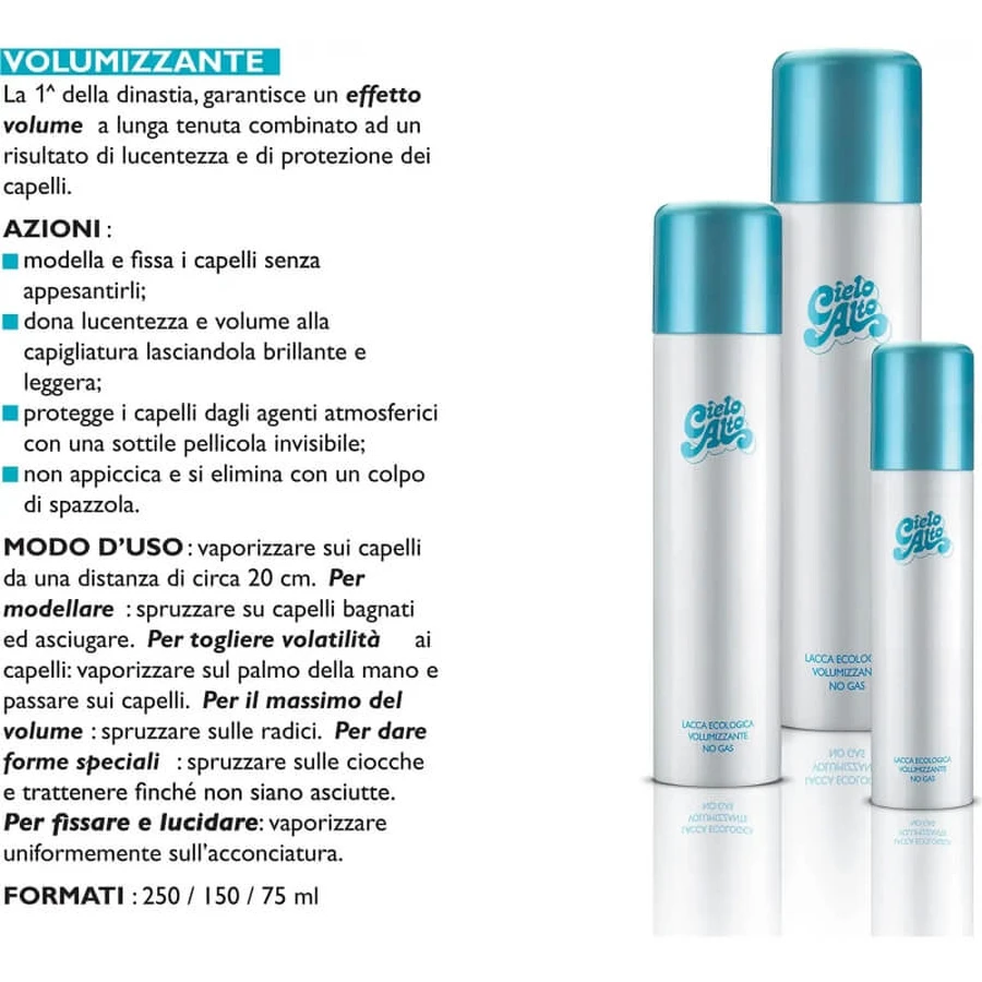 Cielo Alto milieuvriendelijke haarlak voor meer volume (zonder drijfgas) 75 ml