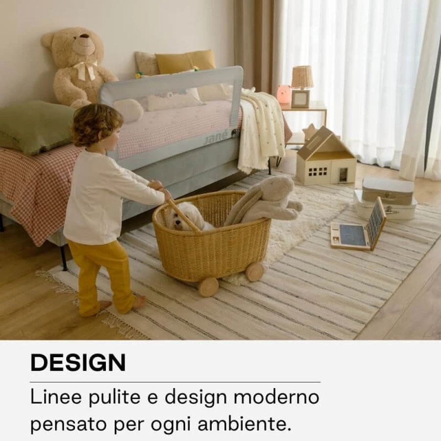 Jane Basic – składana, podnoszona barierka do łóżka dla dzieci, szara, 110 cm: ceny i cechy