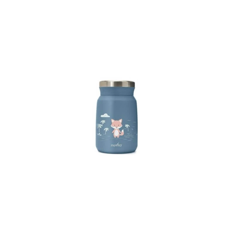 Término Nuvita - Recipiente de acero inoxidable para alimentos fríos y calientes, azul claro, 500 ml
