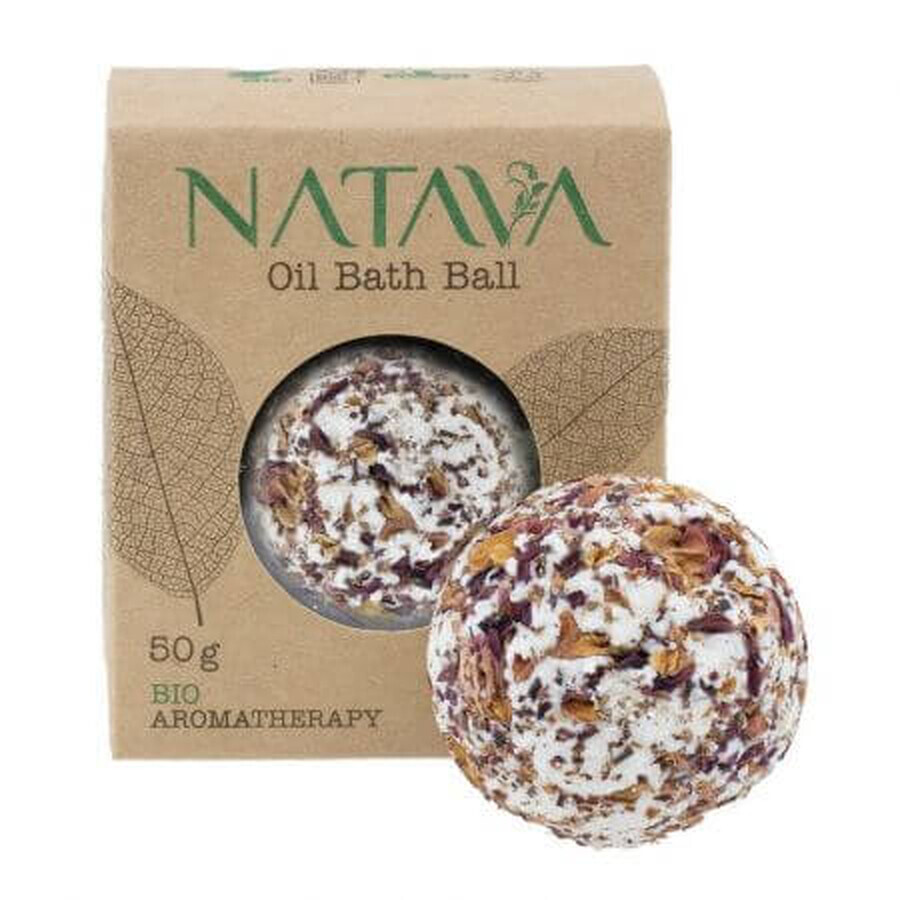 Rose oil scented bath ball, Organic, 50 g, Natava