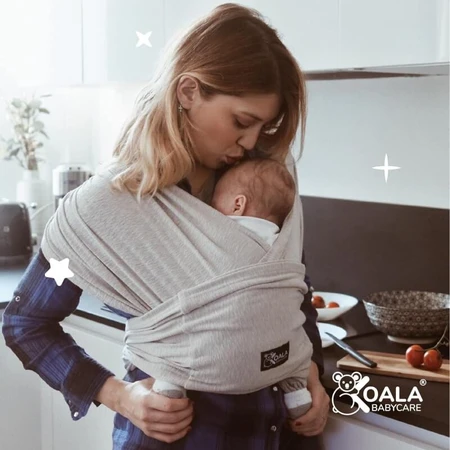 Koala Babycare Cuddle Band - Verstelbare, kant-en-klare draagdoek, lichtgrijs