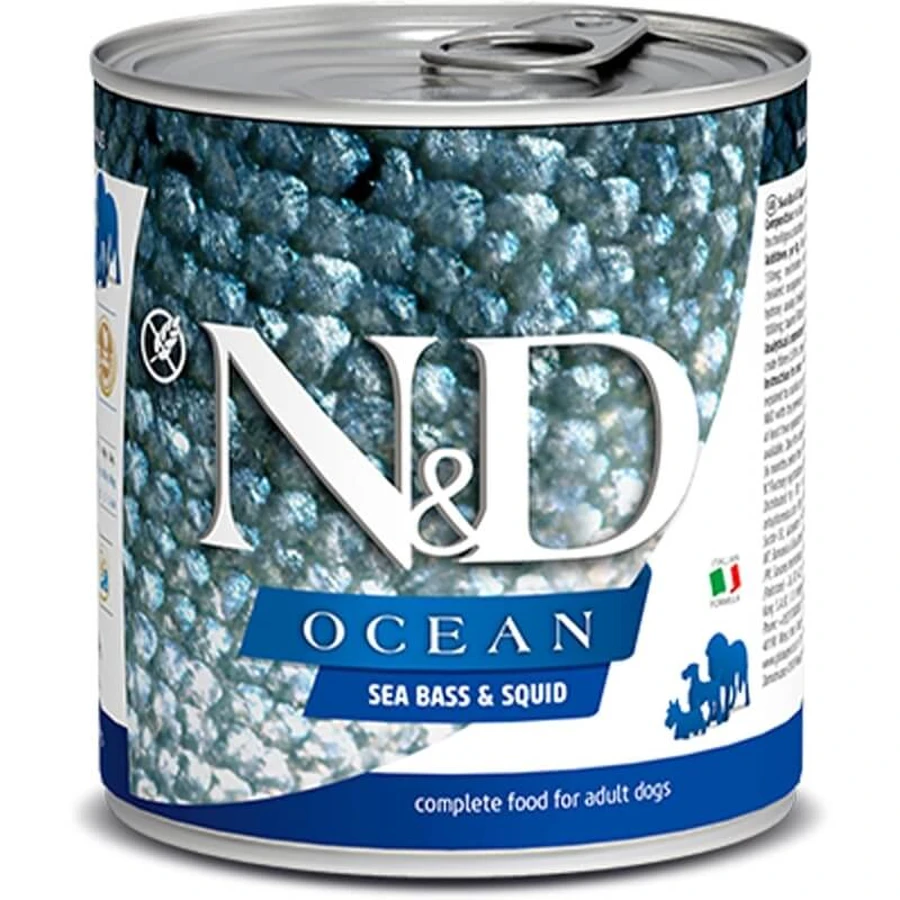 Farmina N&amp;d Ocean Adult Kabeljau und Tintenfisch – Alleinfuttermittel für ausgewachsene Hunde, 285 g