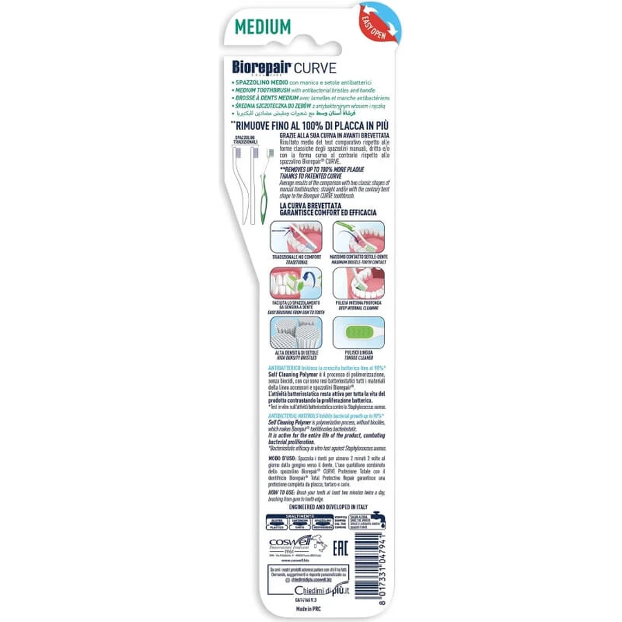 Biorepair Easy Clean Zahnbürste, mittlere Borsten