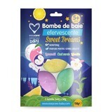 Sweet Dreams effervescent baby bath bombs, 3 pieces, Easycare Baby