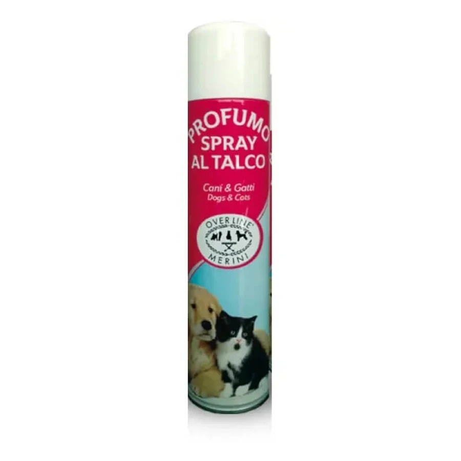 Maurizio Merini Over Line Deodorant und Talkumpuder für Hunde und Katzen, 300 ml Sprühflasche