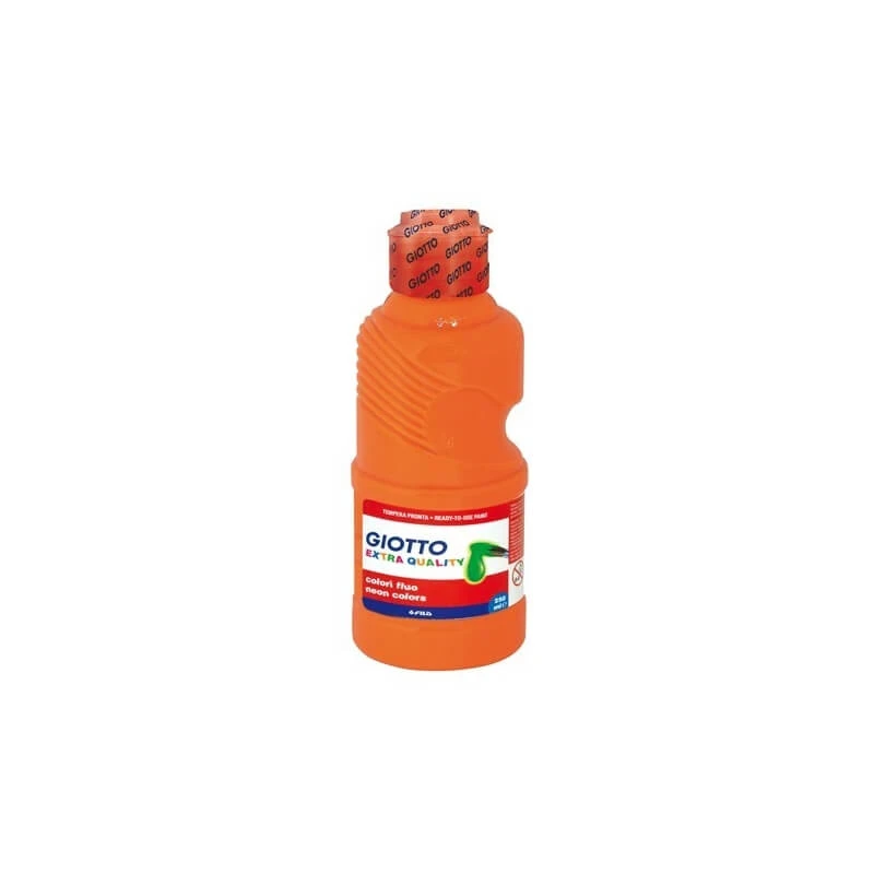 Giotto Tempera gebruiksklare fluorescerende oranje verf, fles van 250 ml (beschadigde verpakking)