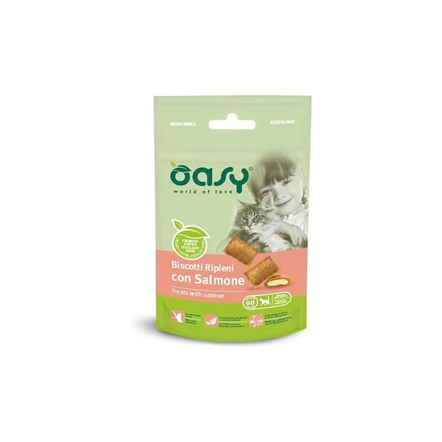 Ciasteczka Oasy z nadzieniem z łososia – przysmaki dla kotów, 60 g: ceny i cechy