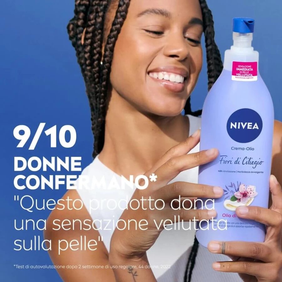 Nivea Flor de cerezo y aceite de jojoba - Crema corporal en aceite para piel normal y seca, 400 ml