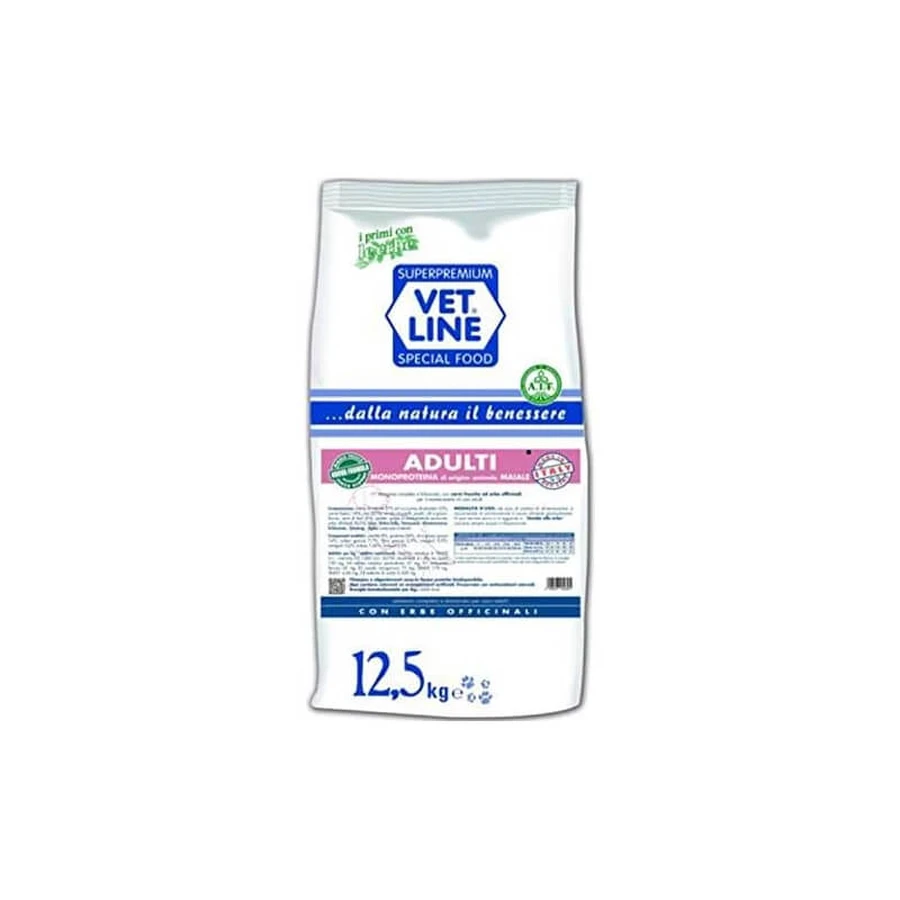 Vet Line Adult Pork Formula – Alleinfuttermittel für ausgewachsene Hunde, 12,5 kg