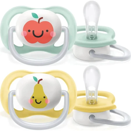Avent Ultra Air Happy 0-6 maanden - 2 siliconen fopspenen - fruit