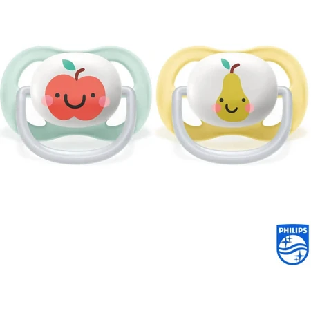 Avent Ultra Air Happy 0-6 maanden - 2 siliconen fopspenen - fruit