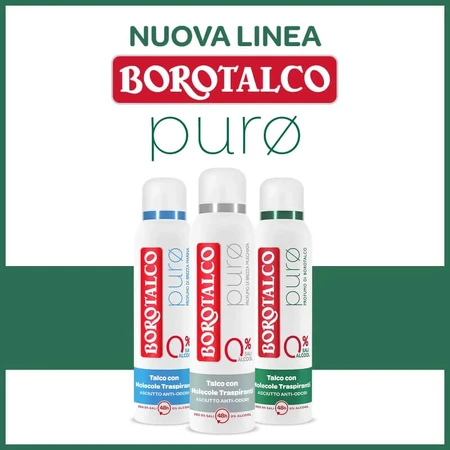 Reines Borotalco mit dem Duft „Musky Breeze“ – 48-Stunden-Deo-Spray, 150 ml