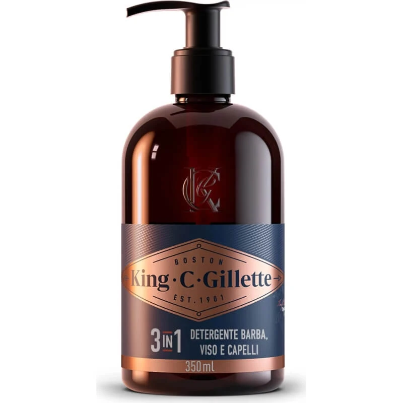 Gillette King C. Gillette - Reinigingsmiddel voor baard en gezicht, 350 ml
