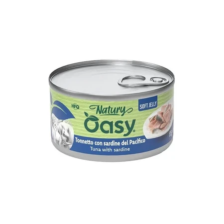 Oasy Wet Cat Natury Soft Jelly Sardines du Pacifique - Aliment complémentaire pour chats adultes, 85 g