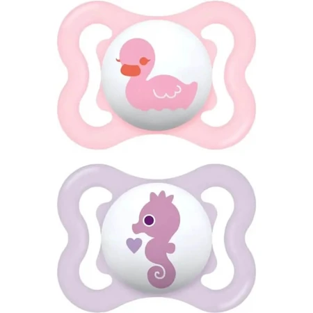 Mam Air 2-6 mois - Lot de 2 tétines en silicone - Rose