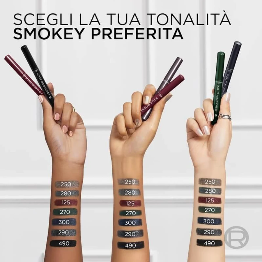 Sombra de ojos en barra Le Shadow Stick de L'Oréal Paris, n.º 490, All Night Black