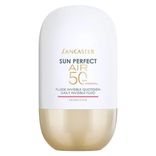 Lancaster Sun Perfect Air Face Sunscreen 50 SPF Dagelijkse onzichtbare vloeibare zonnebrandcrème voor hoge bescherming, 40 ml