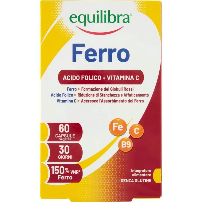 Equilibra Iron 60 capsules – supplement met vitamines, mineralen en foliumzuur