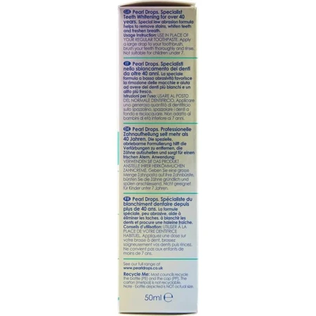 Pearl Drops Smokers – pasta do zębów wybielająca do usuwania przebarwień nikotynowych, 50 ml: ceny i cechy