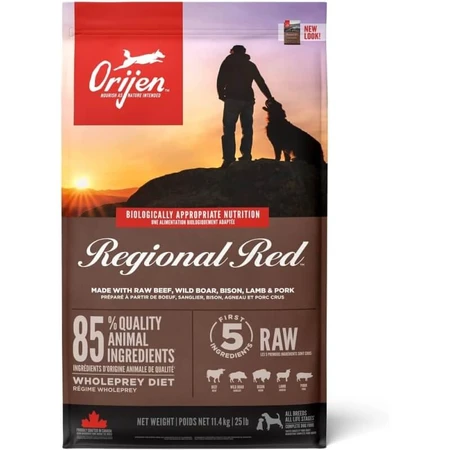 Orijen Regional Red - Aliment complet pour chiens de toutes tailles et à tous les stades de leur vie, 11,4 kg