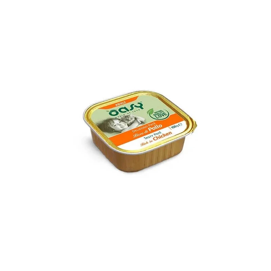 Oasy Wet Cat Adult Pâté au poulet - Aliment complet pour chats adultes, 100 g