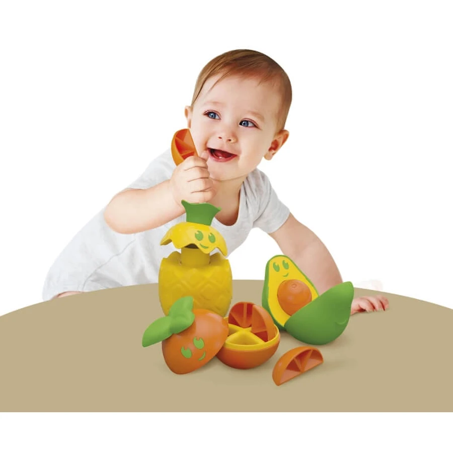 Clementoni Baby Clementoni Fruitpuzzel – 3 fruitstukjes om in elkaar te passen, 12–36 maanden