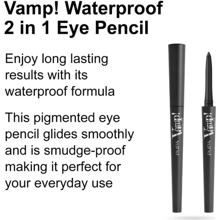 Pupa Vamp! Oogpotlood - 2-in-1 waterbestendig oogpotlood nr. 100 Iconic Black