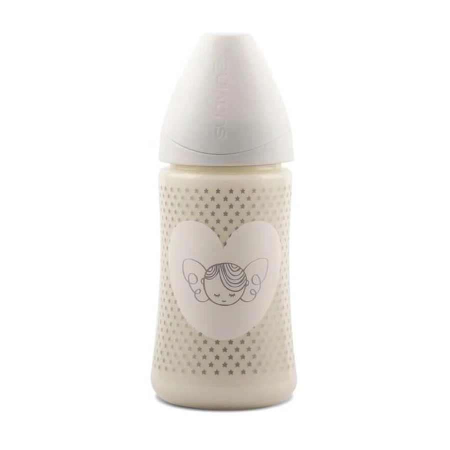 Suavinex Special - Silicone Baby Bottle with 3-Position Nipple, 0m+, 270 ml