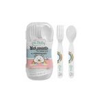 Juego de cubiertos de melamina «Baby» para niños a partir de 4 meses — Colores variados