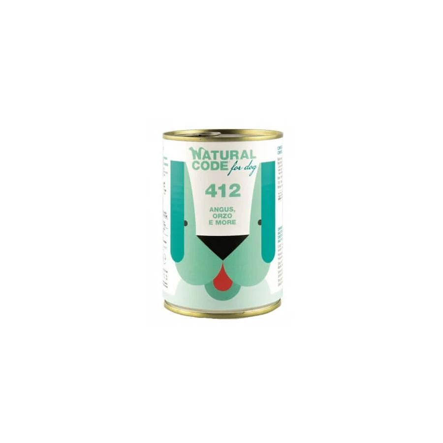 Natural Code 412 Angus, farro en bramen – Volledig voer voor volwassen honden, 400 g