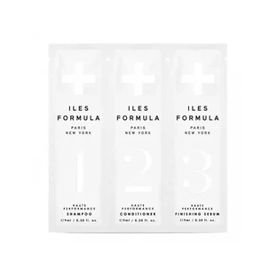 Kit de muestras de Iles Formula: 9 ml de champú + 9 ml de acondicionador + 9 ml de sérum
