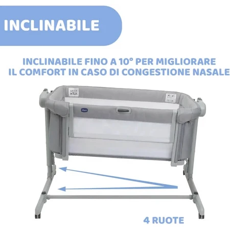 Chicco next2me evo magic - co-sleeping crib - grey mist