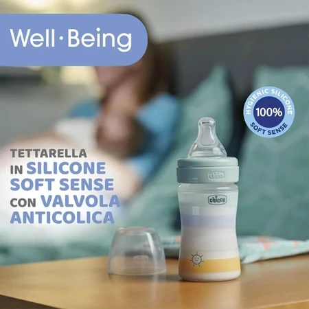 Chicco well being - biberon flusso lento 150 ml - verde