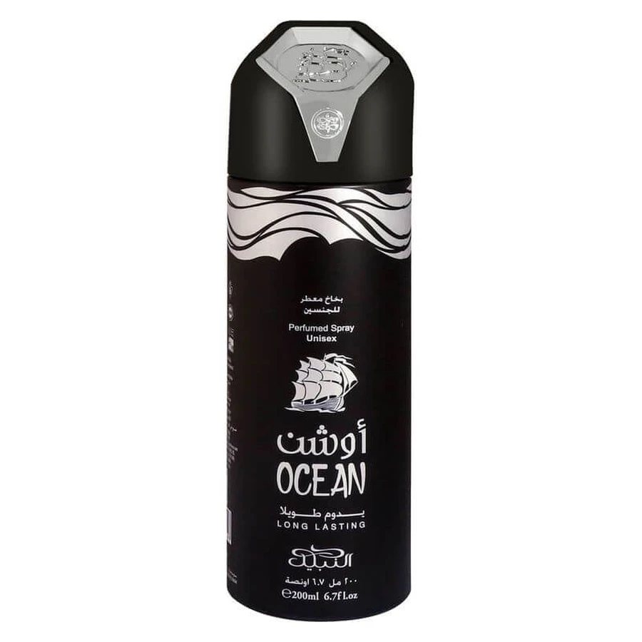 Nabeel Ocean - Déodorant en spray parfumé rafraîchissant unisexe, 200 ml
