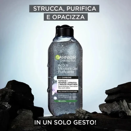 Garnier Skinactive - Zuiverende micellaire watergel met houtskool, 400 ml