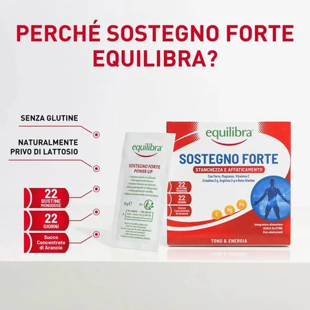 Equilibra Strong Support, 22 zakjes — een voedingssupplement om vitaliteit en energie te herstellen