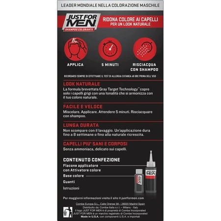 Just for Men Kleurversterkende Shampoo - Herstelt de kleur van je haar, H25 Lichtbruin, 30 ml