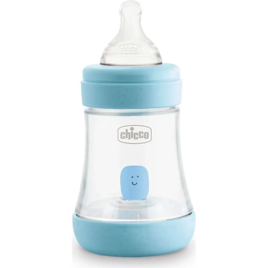 Chicco Perfect 5 - biberon anticolic cu debit lent, 150 ml, albastru deschis