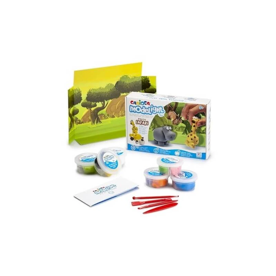 Carioca Modelight Maxi Safari - Superrekbare boetseerklei voor kinderen in 12 verschillende kleuren